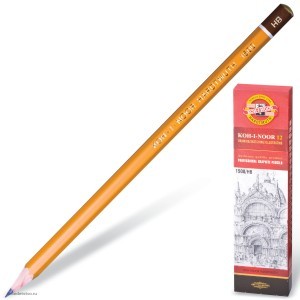 Карандаш чернографитный KOH-I-NOOR 1500 1 шт. HB без резинки корпус желтый заточенный 15000HB01170RU