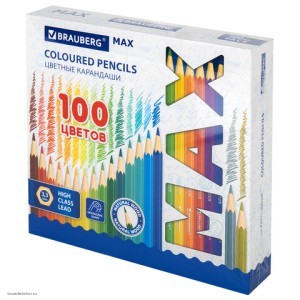 Карандаши цветные супермягкие яркие классические BRAUBERG MAX 100 цветов грифель 3 3 мм 181862