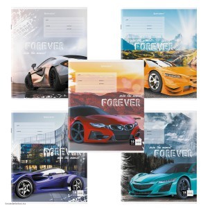 Тетрадь 18 л. BRAUBERG клетка обложка картон SPORTS CAR 106479
