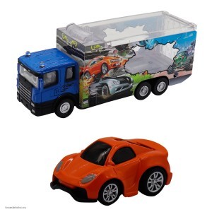 Набор грузовик плюс машинка die-cast оранжевая