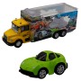 Набор грузовик + машинка die-cast зеленая спусковой механизм 1:60 Funky toys FT61055