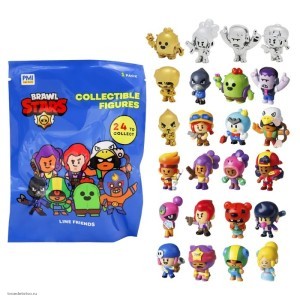 Коллекционная фигурка Brawl Stars с карточкой, 2  шт. во флоупаке, 24 в ассорт., 24/96