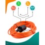 Удлинитель уличный силовой кабель без заземления ПВС 10 метров оранжевый для бытовой строительной насосной техники 1R-10Ор