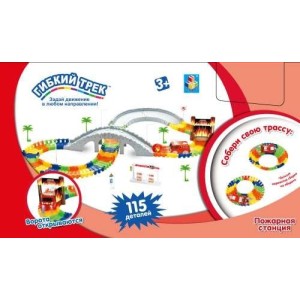 Т13204 1Toy Гибкий трек- пожарная станция 115 дет