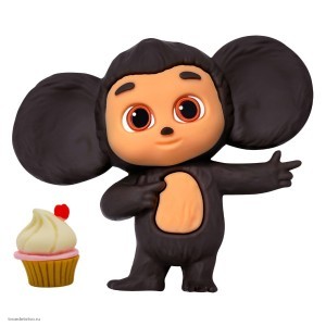 Фигурка Чебурашка 6 см с аксессуаром молочный маффин, в коробке с окном, Funky Toys, CHE2403-2