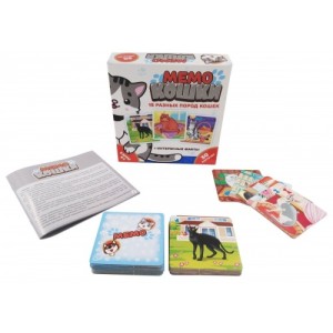 Игра настольная Мемо Кошки, 30 карточек, (15,5 х15,5 х3,5)