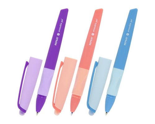 Ручка стираемая гелевая с эргономичным грипом BRAUBERG REPEAT COLOR СИНЯЯ ассорти 144072