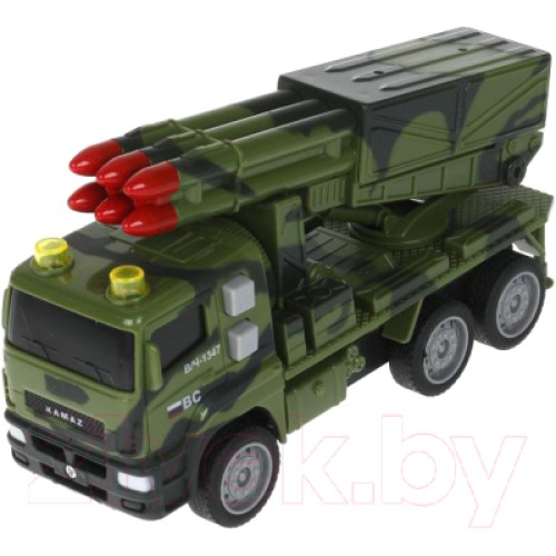 335144 Машина пластик свет-звук KAMAZ РАКЕТНИЦА 17 см подв. элем инерц кам кор. Технопарк в кор.2*36шт