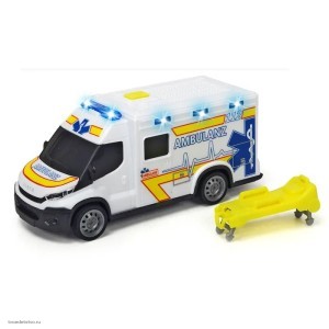 Машинка скорой помощи Iveco Daily с носилками 18 см свет звук  Dickie Toys 3713012