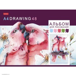113791-2 Альбом для рисования Попугай А4 48 листов скоба HATBER Акварельная палитра 48А4В 113791-2 Альбом для рисования Попугай А4 48 листов скоба HATBER Акварельная палитра 48А4В