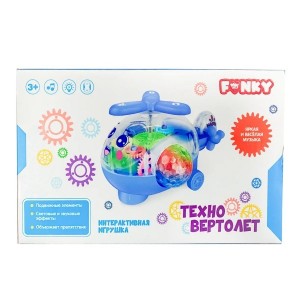 Игрушка развивающаяВертолет, свет/звук, работает от батареек, ТМ Funky Toys 84939