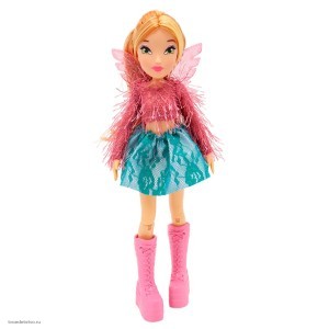 Шарнирная кукла Winx Club Модная Флора с крыльями Шарнирная кукла Winx Club Модная Флора с крыльями