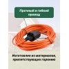 Удлинитель уличный силовой кабель без заземления ПВС 5 метров оранжевый, для бытовой, строительной, насосной техники
