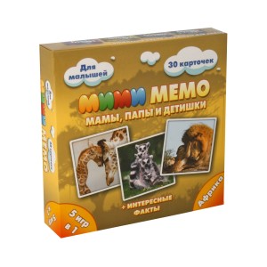 Игра настольная Ми-Ми-Мемо Африка, 30 карточек, (15,5 х15,5 х3,5)