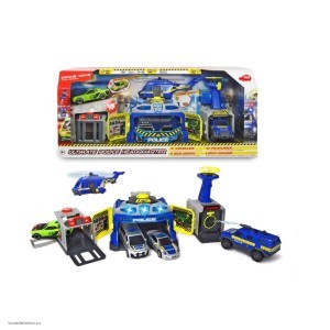 Набор Полицейский Штаб 4 машинки и 1 вертолет свет звук Dickie Toys 3719011