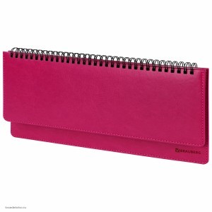 Планинг настольный недатированный 305x140 мм BRAUBERG Rainbow кожзам 60 л. розовый 111699