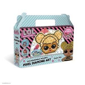 Алмазная мозаика Pixel Diamond Art на деревянной основе L.O.L. Surprise! Queen Bee  W0458