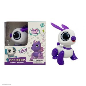 Т21566 1TOY Игрушка интерактивная Robo Pets Кролик мини со световыми и звуковыми эффектами