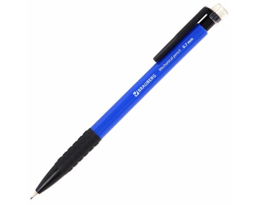 Карандаш механический 0 7 мм BRAUBERG Comfort ластик корпус синий - комплект 6 штук 180464кт6