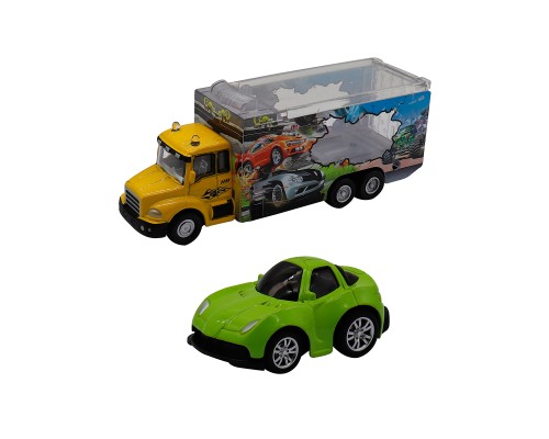 Набор грузовик плюс машинка die-cast зеленая