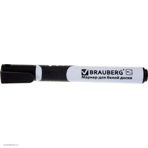 Маркер стираемый для белой доски ЧЕРНЫЙ - 12 штук BRAUBERG