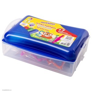 Пластилин в боксе ЮНЛАНДИЯ ЮНЛАНДИК В ЗООПАРКЕ 12 цветов 130 г скалка стек 7 формочек 105863