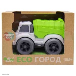 Эко-машинка 10 см, городская тех., бело-зеленая 1/120 Эко-машинка 10 см, городская тех., бело-зеленая 1/120