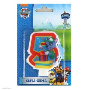 Свеча-цифра №5 Щенячий патруль