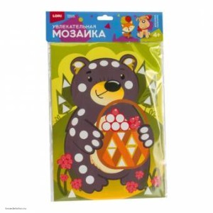 Набор большой для творчества увлекательная мозаика Мишка с лукошком Набор большой для творчества увлекательная мозаика Мишка с лукошком