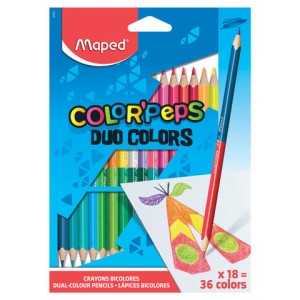 Карандаши двусторонние MAPED Франция Color'Peps Duo 18 штук 36 цветов трехгранные 829601