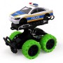 Машинка инерционная полицейская die-cast с зелеными колесами и краш-эффектом