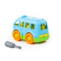Конструктор-транспорт Автобус малый 15 элементов в пакете голубой 78995-1