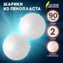 Пенопластовые заготовки для творчества Шарики, 2 шт., 90 мм, ОСТРОВ СОКРОВИЩ 661346