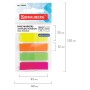 Закладки клейкие BRAUBERG НЕОНОВЫЕ пластиковые 3 цвета х 45х12 мм + 1 цвет х 45х26 мм по 25 листов 126698