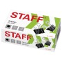 Зажимы для бумаг STAFF EVERYDAY КОМПЛЕКТ 12 шт. 32 мм на 140 листов черные картонная коробка 224608