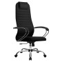 Кресло офисное МЕТТА SU-B-10 хром ткань-сетка сиденье и спинка мягкие черное