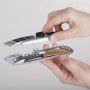 Нож универсальный мощный BRAUBERG Professional 6 лезвий в комплекте фиксатор металл 235403