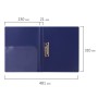 Папка с боковым металлическим прижимом и внутренним карманом BRAUBERG Диагональ темно-синяя до 100 листов 0 6 мм 221357