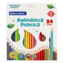 Карандаши цветные акварельные BRAUBERG PREMIUM AQUARELLE 24 цвета грифель мягкий 4 мм 181673