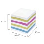 Блок для записей STAFF непроклеенный куб 9х9х9 см цветной чередование с белым 126367
