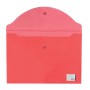 Папка-конверт с кнопкой BRAUBERG А4 до 100 листов прозрачная красная 0 15 мм 221636
