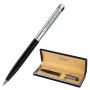 Ручка подарочная шариковая GALANT ACTUS корпус серебристый с черным детали хром узел 0 7 мм синяя 143518