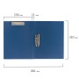 Папка с 2-мя металлическими прижимами BRAUBERG стандарт синяя до 100 листов 0 6 мм 221625