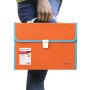 Папка-портфель пластиковая BRAUBERG JOY А4 330х245х35 мм 13 отделений с окантовкой оранжевая 227975