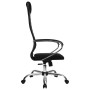 Кресло офисное МЕТТА SU-B-10 хром ткань-сетка сиденье и спинка мягкие черное