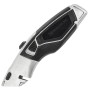 Нож универсальный мощный BRAUBERG Professional 4 лезвия в комплекте автофиксатор металл 237160