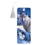 Закладка для книг 3D BRAUBERG объемная Белый волк с декоративным шнурком-завязкой 125752