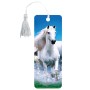 Закладка для книг 3D BRAUBERG объемная Белый конь с декоративным шнурком-завязкой 125753