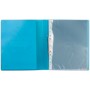 Папка для портфолио школьника 2 кольца 20 файлов пластик полупрозрачный синяя BRAUBERG 126557