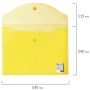 Папка-конверт с кнопкой BRAUBERG А4 до 100 листов прозрачная желтая 0 15 мм 228670